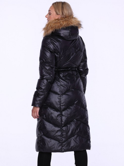 Basic Line P\u0142aszcz zimowy czarny W stylu casual Moda Płaszcze Płaszcze zimowe 