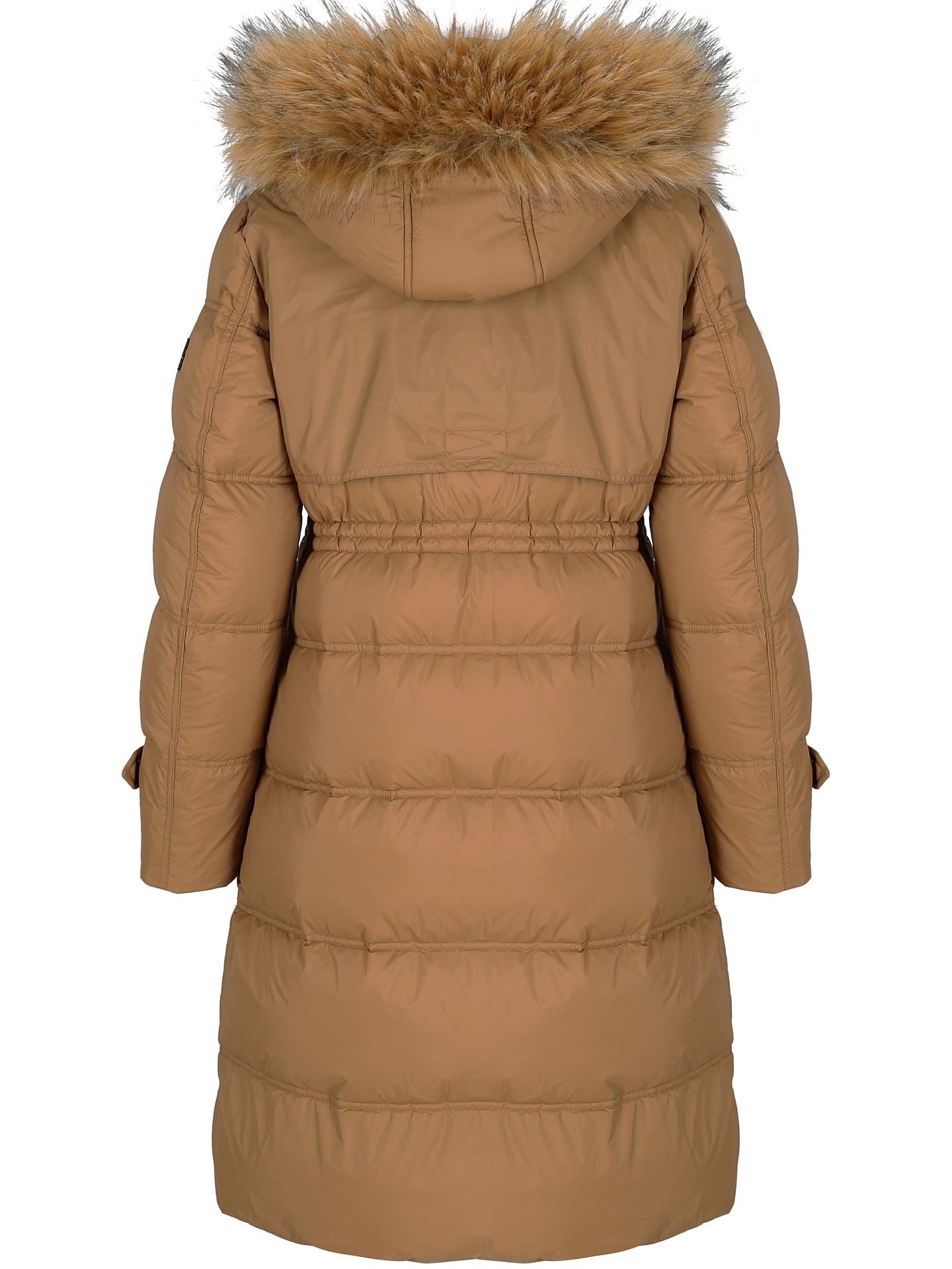 Puchowy płaszcz damski zimowy z futrem ekologicznym