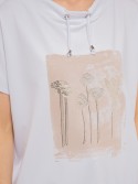 T-shirt damski z nadrukowanym motywem kwiatowym