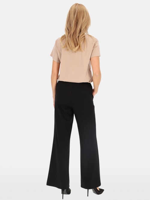 Szerokie spodnie damskie z tkaniny wiskozowej